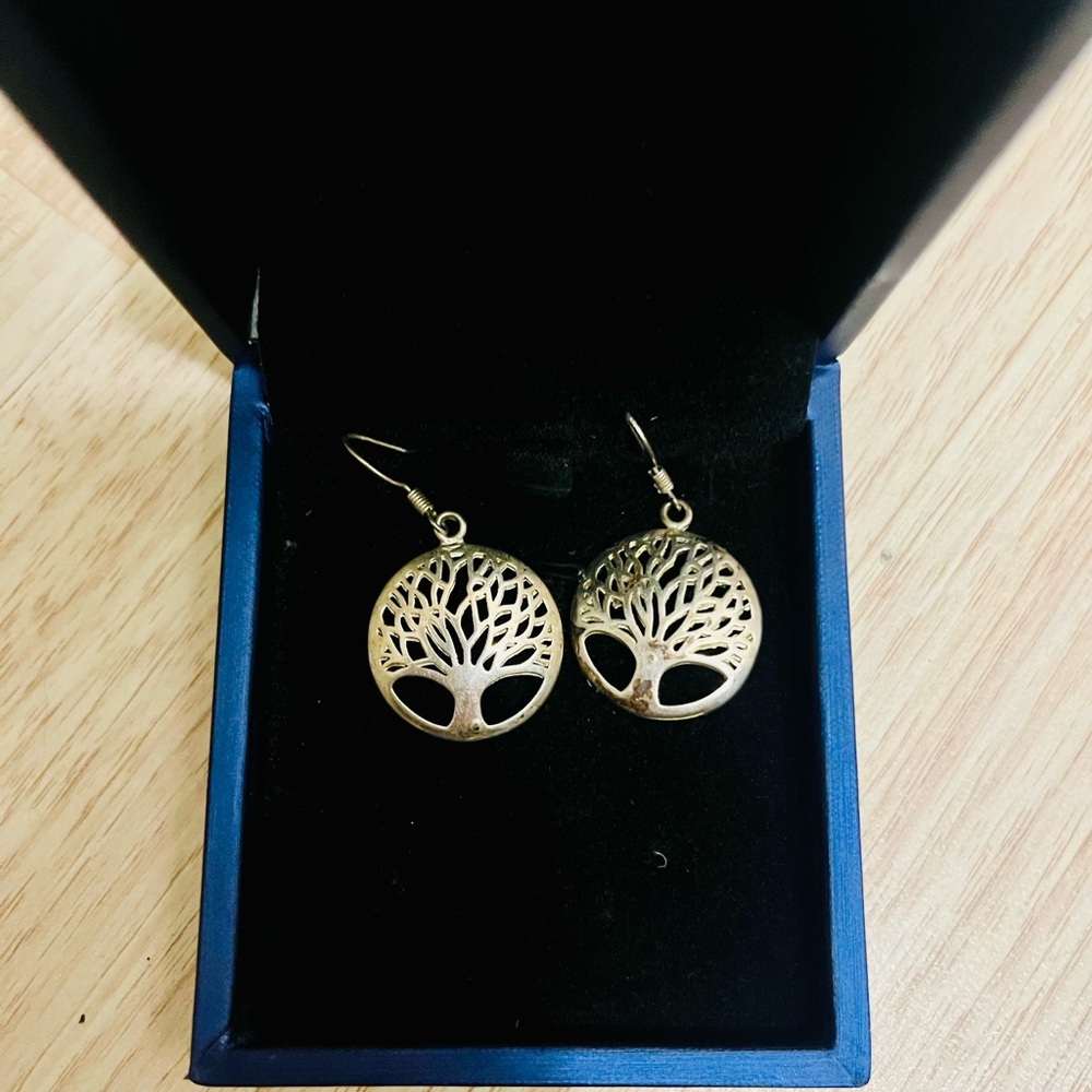 Elegant Gold Tree of Life Earrings